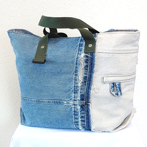 Market Tote Bag – Denim and Painter’s Dropcloth